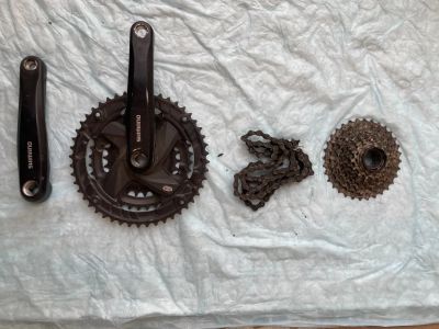 Лот: 23336266. Фото: 1. Комплект shimano кассета, цепь... Запчасти