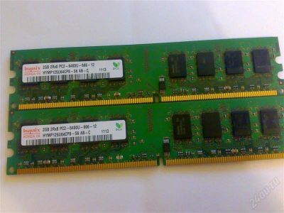Лот: 1343722. Фото: 1. память 2*2048 DDR2 pc2-6400 Hynix. Оперативная память