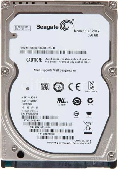 Лот: 1377109. Фото: 1. жесткий диск для ноутбука seagate... Жёсткие диски (HDD)