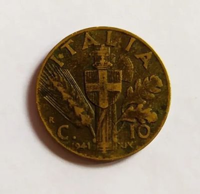 Лот: 25810235. Фото: 1. Италия 10 чентезимо 1941. Европа