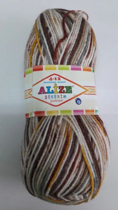 Лот: 7970043. Фото: 1. Пряжа Alize Sekerim Junior состав... Ткани, нитки, пряжа