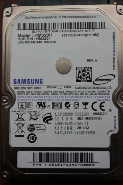 Лот: 4029000. Фото: 1. 320Gb Жесткий диск для ноутбука... Жёсткие диски (HDD)