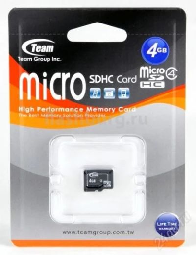 Лот: 1020671. Фото: 1. Карта памяти MicroSd/SDHC 4Gb... Карты памяти