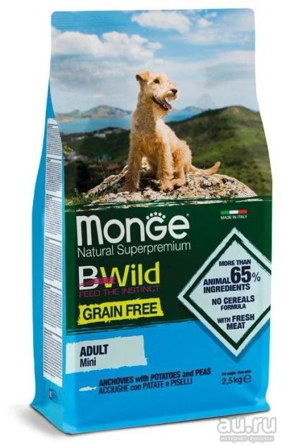 Лот: 18342309. Фото: 1. Monge (Монж) BWild Dog Grain Free... Корма