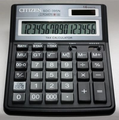 Лот: 5089817. Фото: 1. Калькулятор Citizen SDC-395N. Калькуляторы
