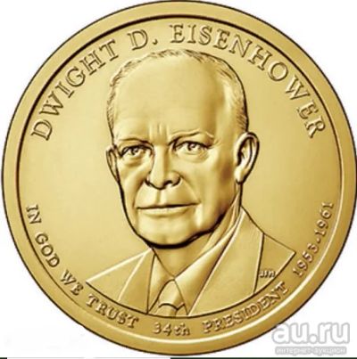 Лот: 18522663. Фото: 1. США 1 доллар 2015 D 34-й президент... Америка