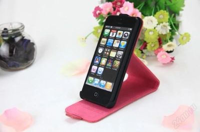 Лот: 3588801. Фото: 1. Чехол-книжка iPhone 5/5S (Розовый... Чехлы, бамперы