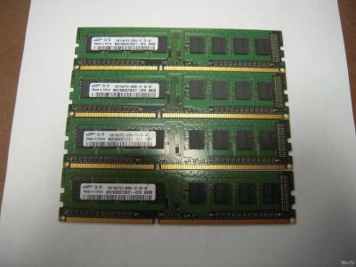 Лот: 12838793. Фото: 1. Комплект ОЗУ DDR3 4gb (4x 1gb... Оперативная память