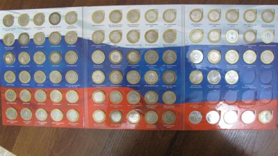Лот: 3559515. Фото: 1. Полный набор биметаллических 10-рублёвых... Россия после 1991 года