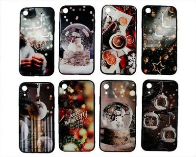 Лот: 20888057. Фото: 1. Чехол iPhone XR Glass New Year... Чехлы, бамперы
