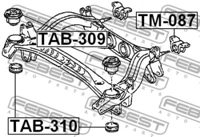 Лот: 18854235. Фото: 1. Сайлентблок задней балки TAB-309. Ходовая, подвеска, рулевое управление