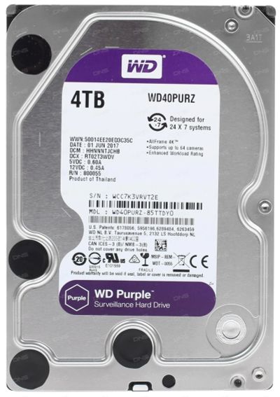 Лот: 17384007. Фото: 1. 4 ТБ Жесткий диск WD Purple [WD40PURZ... Жёсткие диски (HDD)