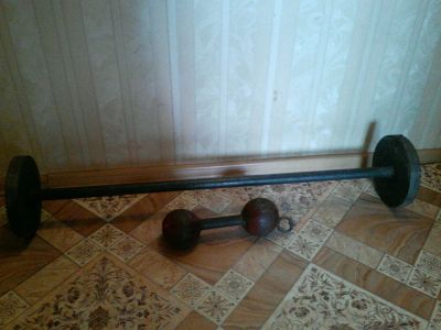 Лот: 11402332. Фото: 1. Две штанги. Штанги, блины