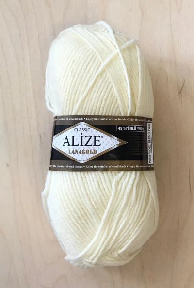 Лот: 21072431. Фото: 1. Пряжа Alize Lanagold 49% шерсть... Ткани, нитки, пряжа