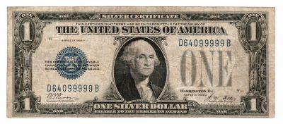 Лот: 24972379. Фото: 1. США 1 доллар 1928A год, синяя... Америка
