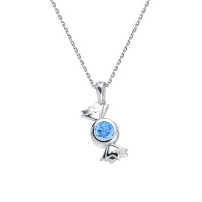 Лот: 23827655. Фото: 1. Серебряное колье с фианитом Swarovski... Цепочки