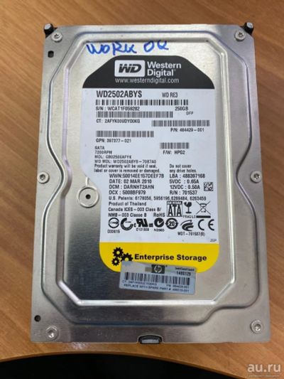 Лот: 15987563. Фото: 1. 250GB WD2502ABYS (265384). Жёсткие диски (HDD)