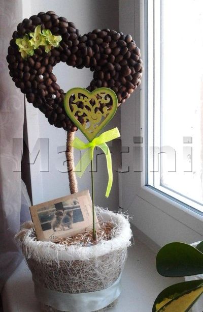 Лот: 3710436. Фото: 1. Сердце из кофейных зерен!. Другое (сувениры, подарки)