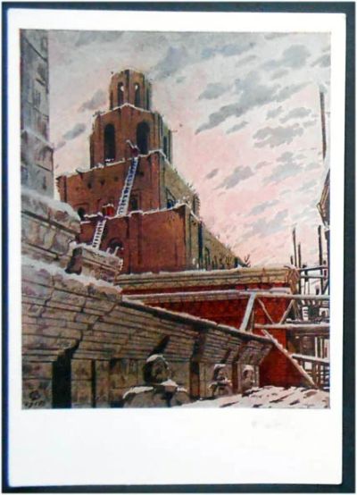 Лот: 7699642. Фото: 1. Открытка Фалилеев. Постройка Казанского... Открытки, конверты