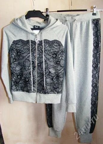 Лот: 1286109. Фото: 1. Трикотажный костюм "D&G" с кружевом. Костюмы