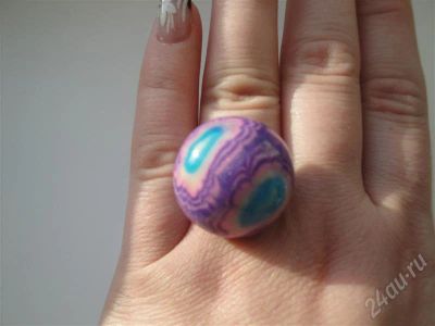 Лот: 640824. Фото: 1. Изделия из полимерной глины,кольцо... Кольца, перстни