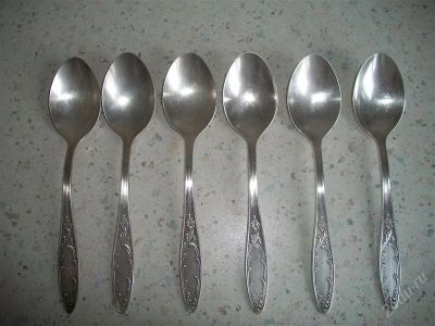 Лот: 836719. Фото: 1. ложка столовая 6 шт. мельхиор. Столовые приборы, ножи