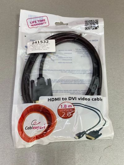 Лот: 15914700. Фото: 1. Кабель HDMI вилка (m) - DVI-D... Шлейфы, кабели, переходники