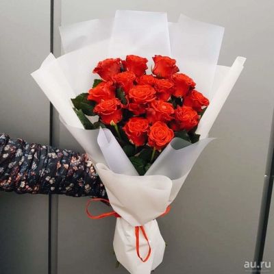 Лот: 13836251. Фото: 1. Лот № 638 Букет из 15 красных... Свежие цветы
