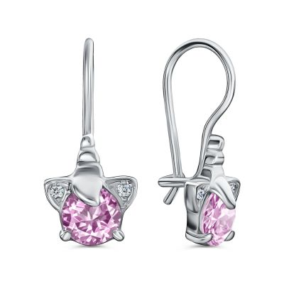 Лот: 23875815. Фото: 1. Серебряные детские серьги Кошка... Серьги, каффы