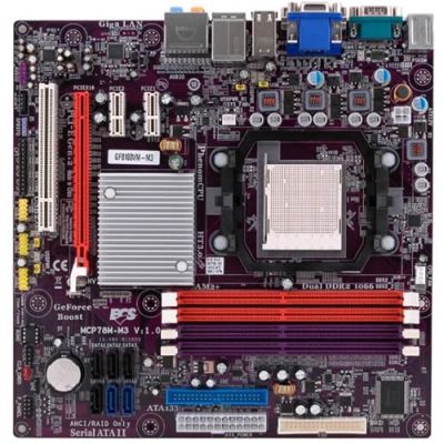 Лот: 3314957. Фото: 1. Мать AM2+ ECS MCP78M-M3 DDR2 -... Материнские платы
