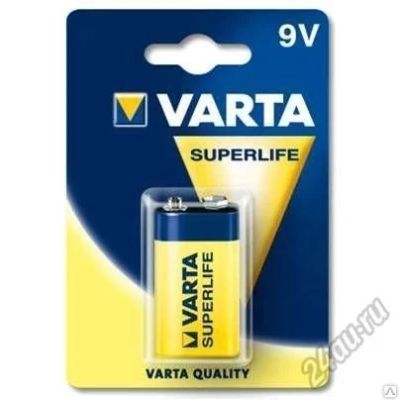 Лот: 5943686. Фото: 1. Батарейка VARTA 6F22 Superlife... Батарейки, аккумуляторы, элементы питания