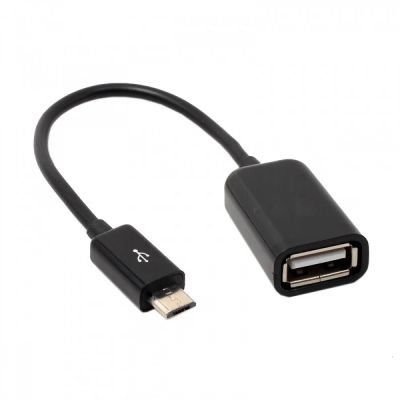 Лот: 9242479. Фото: 1. Кабель OTG-USB (Micro) - черный... Дата-кабели, переходники