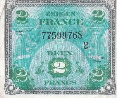 Лот: 25898354. Фото: 1. 2 франка 1944 год .Франция. Оккупация... Европа