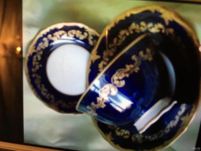 Лот: 13765437. Фото: 1. Чайная тройка. ( Германия).Кобальт... Фарфор, керамика