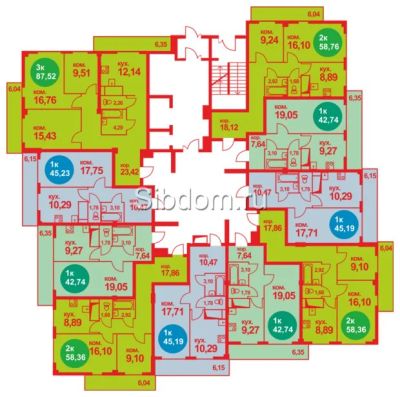 Лот: 6600783. Фото: 1. 2-х комн. квартира, 58,36 кв.м... Квартиры, студии