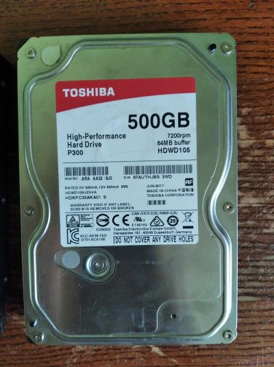 Лот: 16191405. Фото: 1. Жесткий Диск: Hdd Toshiba 500gb... Жёсткие диски