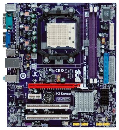 Лот: 2457306. Фото: 1. ECS GeForce 7050M-M v2.0 AM2/AM2... Материнские платы