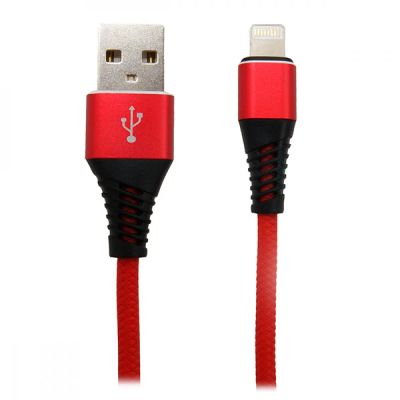 Лот: 16528578. Фото: 1. USB кабель iPhone Lace 2A красный... Дата-кабели, переходники