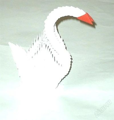 Лот: 2500361. Фото: 1. Белый лебедь. Оригами ручной работы. Оригами