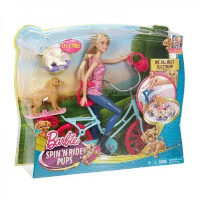 Лот: 6664694. Фото: 1. Кукла Barbie на велосипеде с питомцами. Куклы и аксессуары