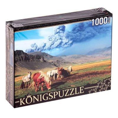 Лот: 11128729. Фото: 1. Пазлы "Лошади и вулкан" 1000 эл... Пазлы