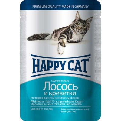 Лот: 13965762. Фото: 1. Happy Cat (Хэппи Кэт) Лосось/Креветки... Корма