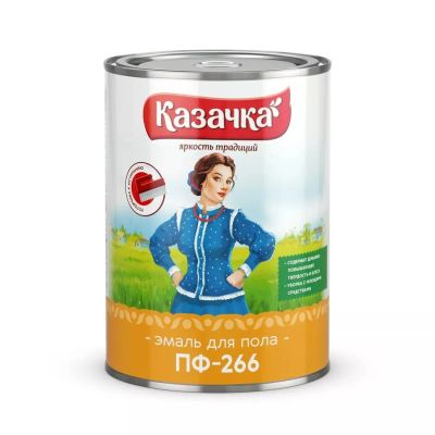 Лот: 24087519. Фото: 1. Эмаль Казачка, ПФ-266, алкидная... Краски, лаки, растворитель