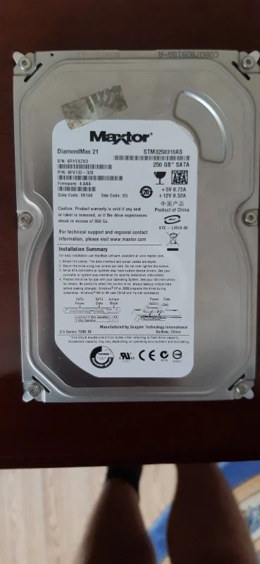 Лот: 17320596. Фото: 1. HDD 250Gb maxtor. Жёсткие диски (HDD)