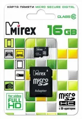 Лот: 22151123. Фото: 1. КАРТА ПАМЯТИ MIREX microSDHC 16GB... Карты памяти