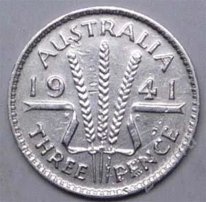 Лот: 1545577. Фото: 1. Австралия. 3 пенса 1941г. Серебро... Австралия и Океания
