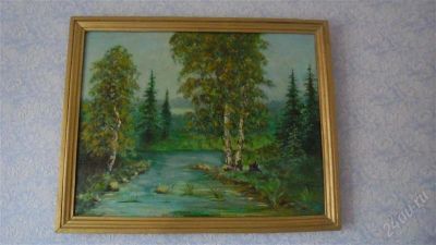 Лот: 928587. Фото: 1. картина маслом!!! с рубля!!!. Произведения