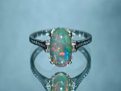 Лот: 20771171. Фото: 1. Серебряное кольцо. Опал. Кольца, перстни
