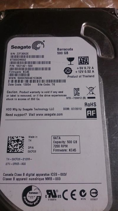 Лот: 7654348. Фото: 1. HDD 500gb. Жёсткие диски (HDD)