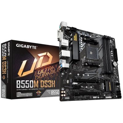 Лот: 20840472. Фото: 1. Gigabyte B550M DS3H Новая. Материнские платы